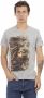 Trussardi Stijlvol grijs V-hals T-shirt met modieuze frontprint Gray - Thumbnail 1