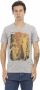 Trussardi Elegante grijze V-hals T-shirt met voorprint Gray Heren - Thumbnail 1