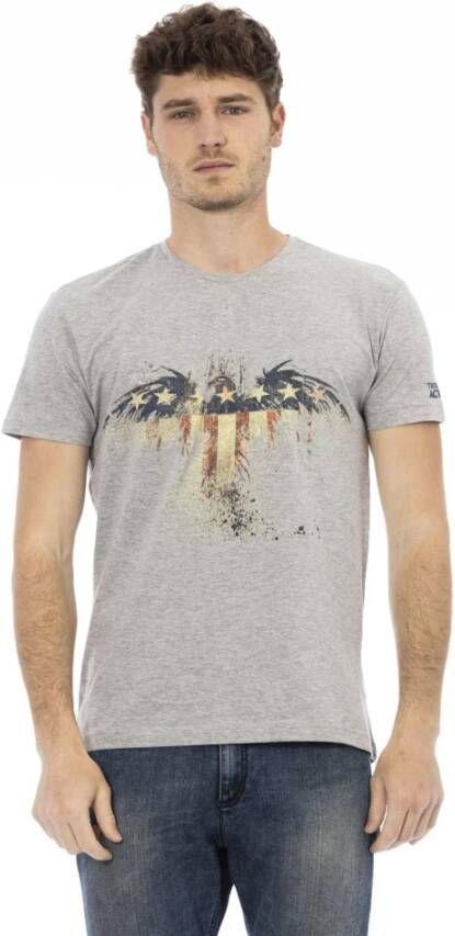 Trussardi Action Grijs Katoenen T-Shirt met Voorkant Print Gray Heren