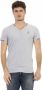 Trussardi Grijze V-Hals T-Shirt met Stijlvolle Borstprint Gray Heren - Thumbnail 1