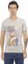 Trussardi Elegant V-hals T-shirt met exclusieve frontprint Gray Heren - Thumbnail 1