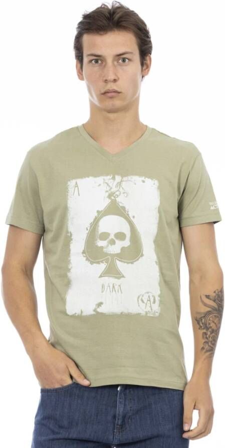 Trussardi Action Groene V-Hals T-Shirt Green Heren