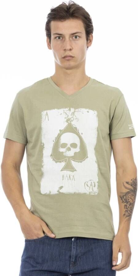 Trussardi Action Groene V-Hals T-Shirt Green Heren