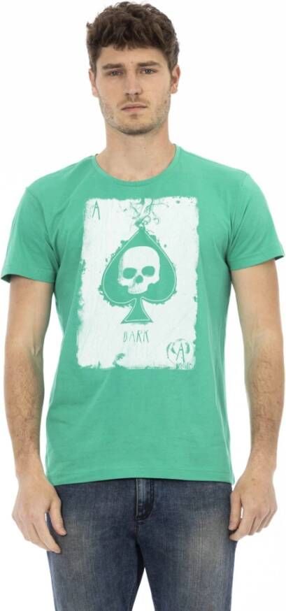 Trussardi Groen Katoenen T-Shirt met Voorkant Print Green Heren