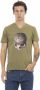 Trussardi Groene V-hals T-shirt met voorkant print Green Heren - Thumbnail 1