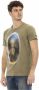Trussardi Smaragdgroen Katoenen T-shirt met Frontprint Green Heren - Thumbnail 1