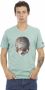 Trussardi Action Groene V-Hals T-Shirt met Voorkant Print Green Heren - Thumbnail 3