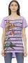 Trussardi Paarse Katoenen Korte Mouw T-shirt met Voorkant Print Purple Dames - Thumbnail 1