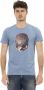 Trussardi Lichtblauw Katoenen T-Shirt met Frontprint Blue Heren - Thumbnail 1