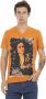 Trussardi Stijlvolle Oranje V-Hals T-Shirt met Voorkant Print Orange Heren - Thumbnail 3