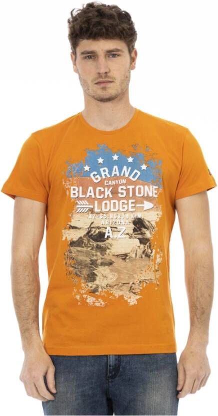 Trussardi Oranje Katoenen T-Shirt met Voorprint Orange Heren