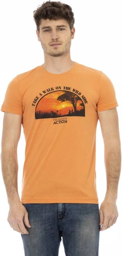 Trussardi Oranje Katoenen T-Shirt voor Heren Orange Heren