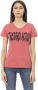 Trussardi Roze Katoenen V-Hals T-Shirt met Voorkant Print Pink Dames - Thumbnail 1