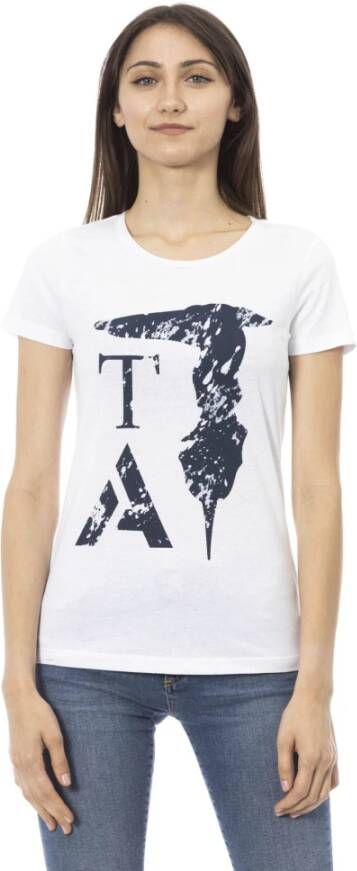 Trussardi Elegant wit T-shirt met voorprint White Heren