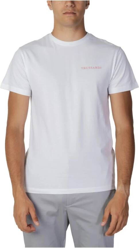 Trussardi Witte Print T-shirt voor Heren White Heren