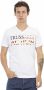 Trussardi Wit V-Hals T-Shirt met Voorprint White Heren - Thumbnail 1
