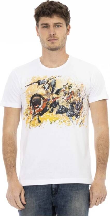 Trussardi Action Wit Katoenen T-Shirt met Voorprint White Heren