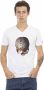 Trussardi Elegant wit V-hals T-shirt met subtiel print White Heren - Thumbnail 1