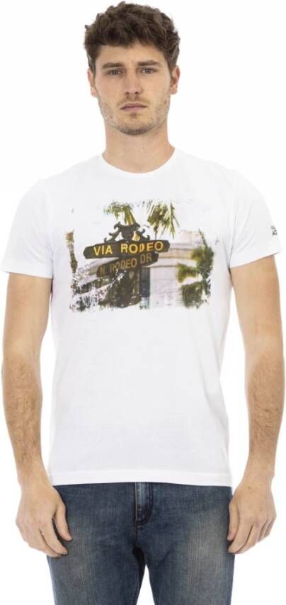 Trussardi Stijlvol Wit Katoenen T-Shirt met Voorprint White Heren
