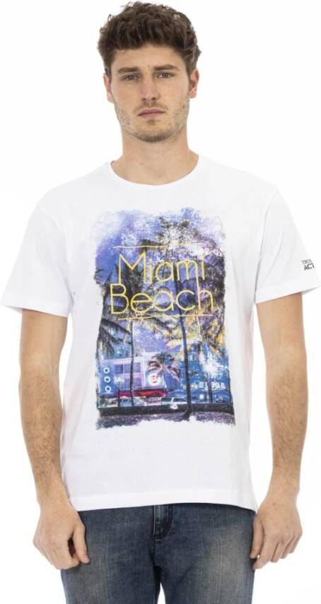 Trussardi Elegante witte katoenmix tee voor mannen White Heren