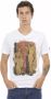 Trussardi Wit Katoenen V-Hals T-Shirt met Voorprint White Heren - Thumbnail 1