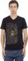 Trussardi Stijlvolle V-Hals T-Shirt met Voorprint Black Heren - Thumbnail 1
