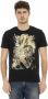 Trussardi Elegant Zwart Ronde Hals T-shirt met Unieke Print Black Heren - Thumbnail 1