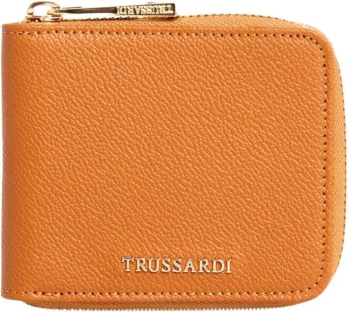 Trussardi Beige Leren Portemonnee met Zijopening Beige Dames