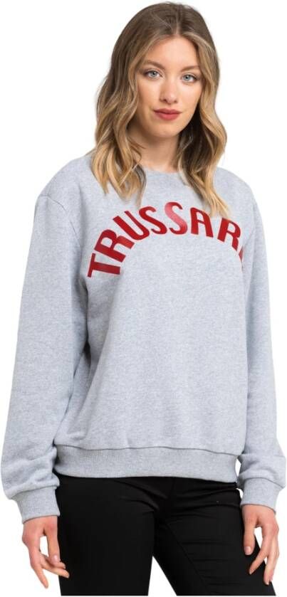 Trussardi Grijze Oversized Katoenen Sweatshirt Gray Dames