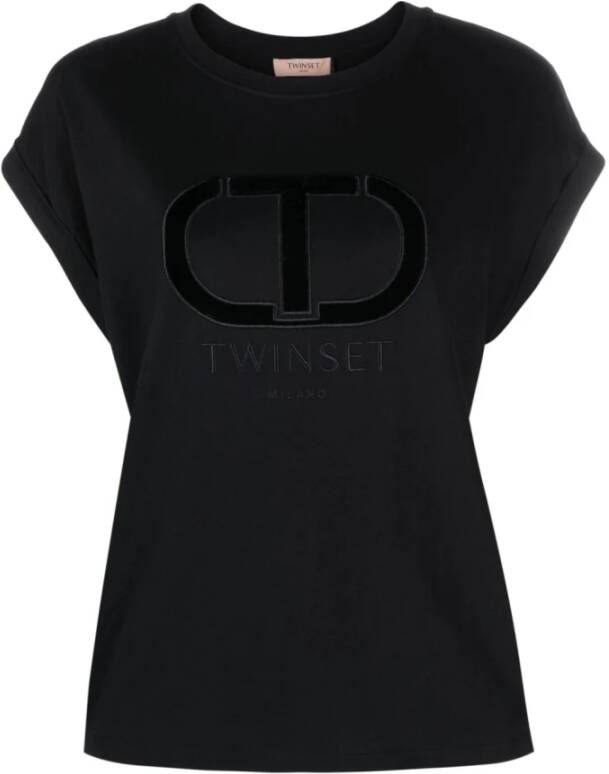Twinset 00006 Nero T-Shirt Zwart Dames
