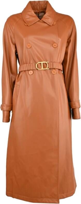 Twinset Belted Coats Bruin Dames