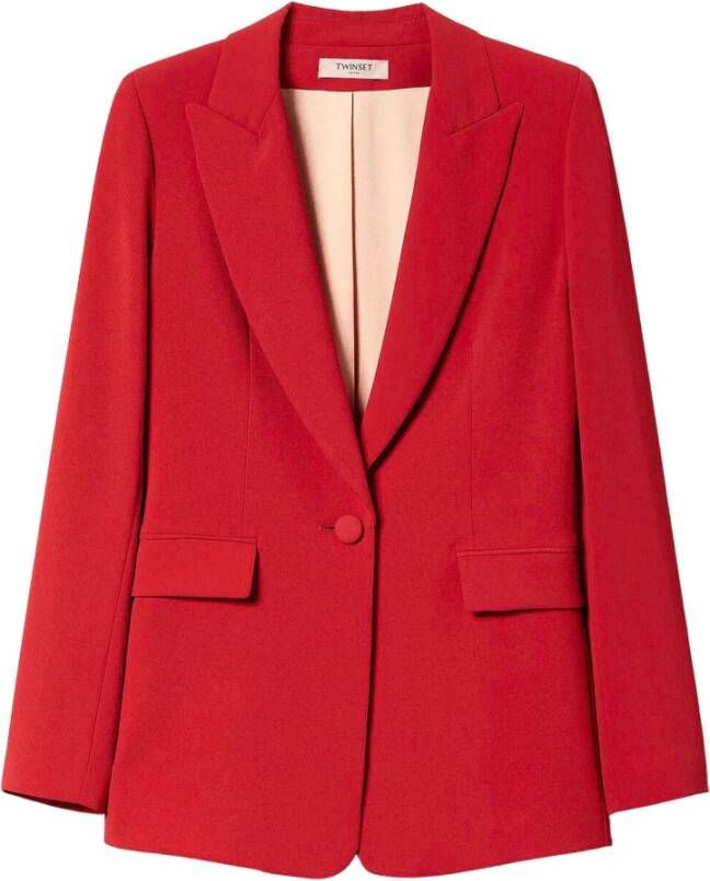 Twinset Stijlvolle jas met polyester en elastaan Red Dames - Foto 11