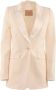 Twinset Elegante Crepe Blazer met Revers White Dames - Thumbnail 1
