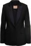 Twinset Zwarte Logo-Plaque Single-Breasted Blazer Black Dames - Thumbnail 1