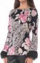 Twinset Bloemenveren Trui L Zwart Dames - Thumbnail 1