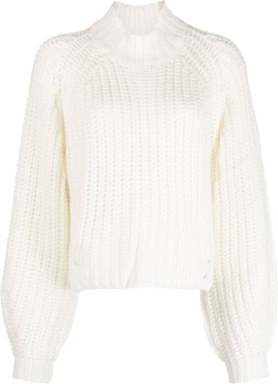 Twinset Gebreide Maxi Mock-Neck Sweater White Dames