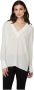 Twinset Oversized Witte Trui met V-Hals en Zijdelingse Splitten White Dames - Thumbnail 1