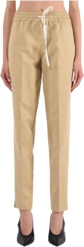 Twinset Leather Trousers Beige Dames