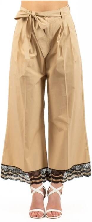 Twinset Cropped trousers Beige Dames