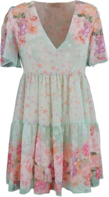 Twinset Korte jurk met bloemen- en sterrenprint Multicolor Dames