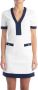 Twinset Elegante V-hals Jurk met Juweelknopen White Dames - Thumbnail 1