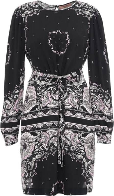 Twinset Korte Polyester Jurk met Taille Riem Multicolor Dames