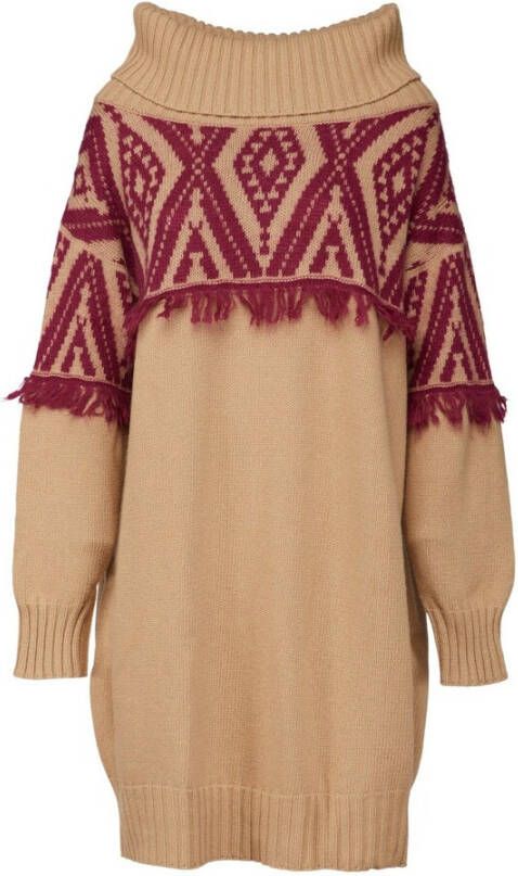 Twinset Lange gebreide kleding Beige Dames