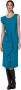 Twinset Petroleum Midi Jurk met Maxi Rouches Blue Dames - Thumbnail 1
