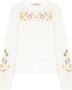 Twinset Geborduurde Bloemen Trui White Dames - Thumbnail 1