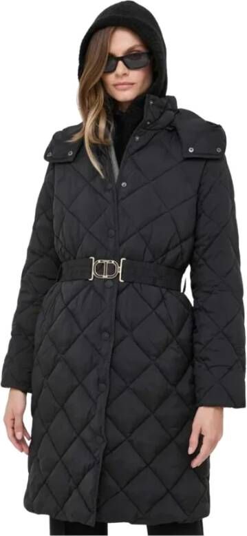 Twinset Gewatteerde Jas met Riem voor Dames Zwart Dames