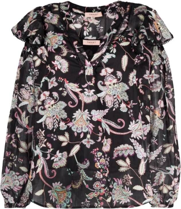 Twinset Katoenen Blouse (42 (x-large)) Meerkleurig Dames