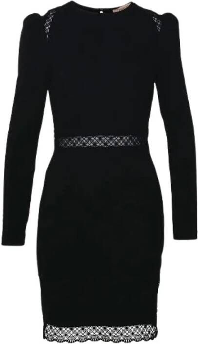 Twinset Mini Shift Jurk met Kantafwerking Black Dames - Foto 3