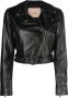 Twinset Leren jas met dubbele rij knopen Black Dames - Thumbnail 1