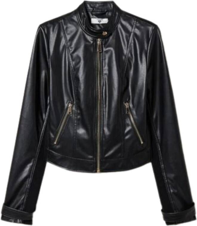 Twinset Leather Jackets Zwart Dames